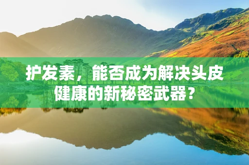 护发素，能否成为解决头皮健康的新秘密武器？