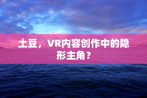 土豆，VR内容创作中的隐形主角？