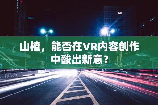 山楂，能否在VR内容创作中酸出新意？